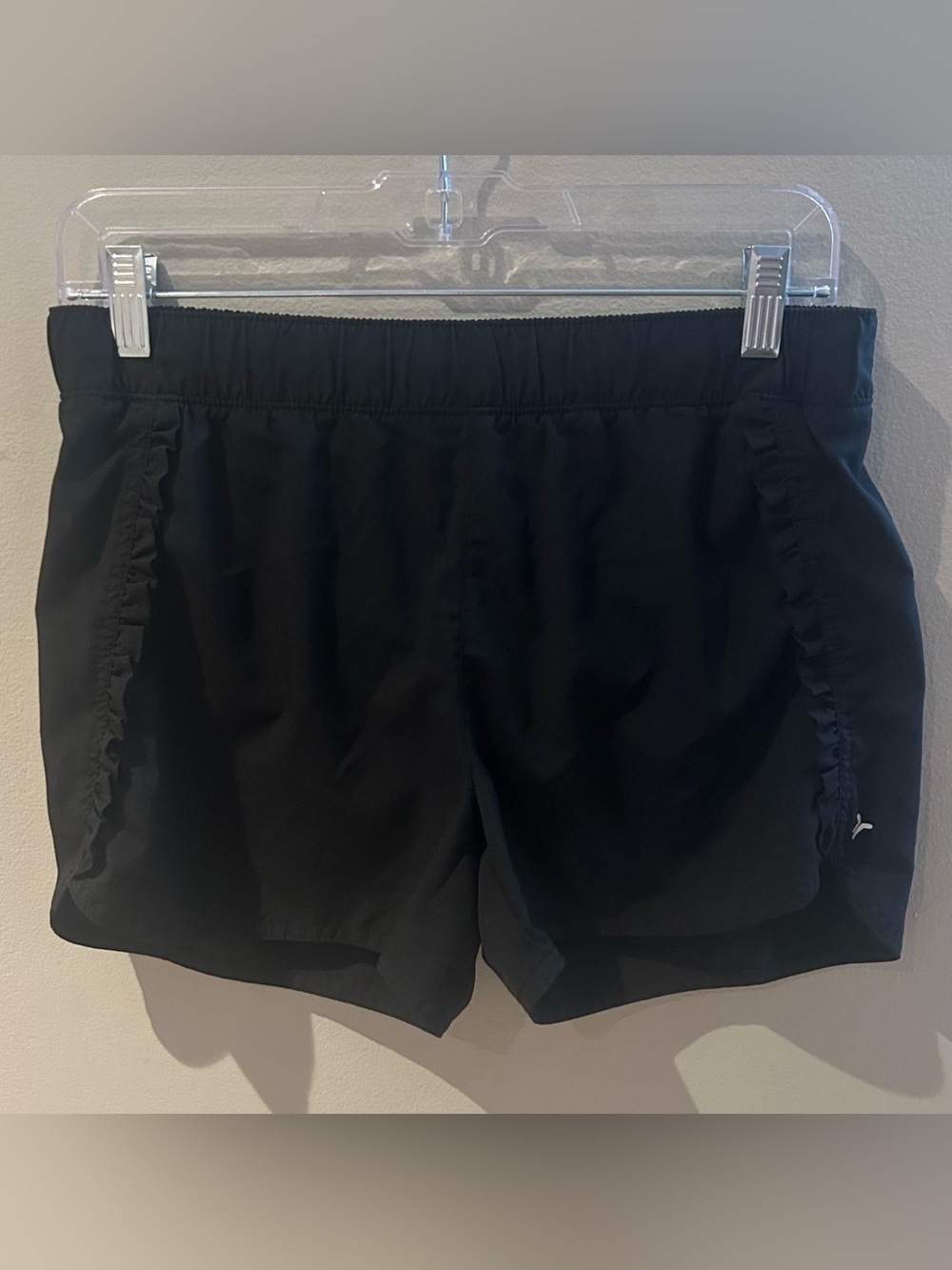 Old Navy Black Athletic Shorts with Ruffle Trim